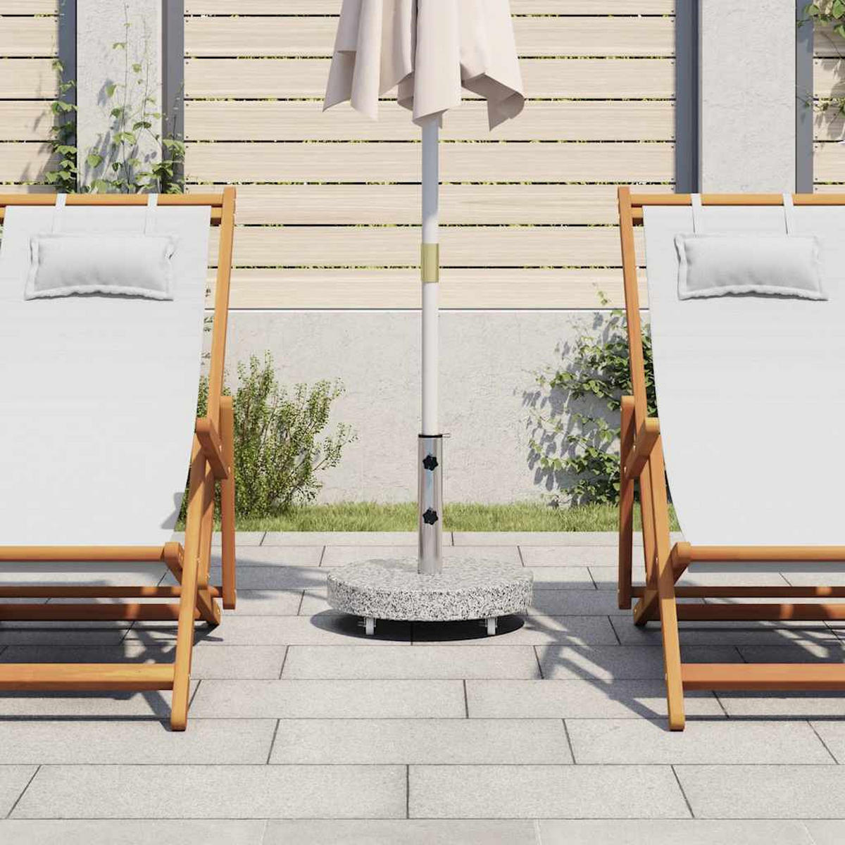 SONNENSCHIRMSTÄNDER Granit 30 Kg Rund Grau - Grau, Stein (45/45cm) - vidaXL