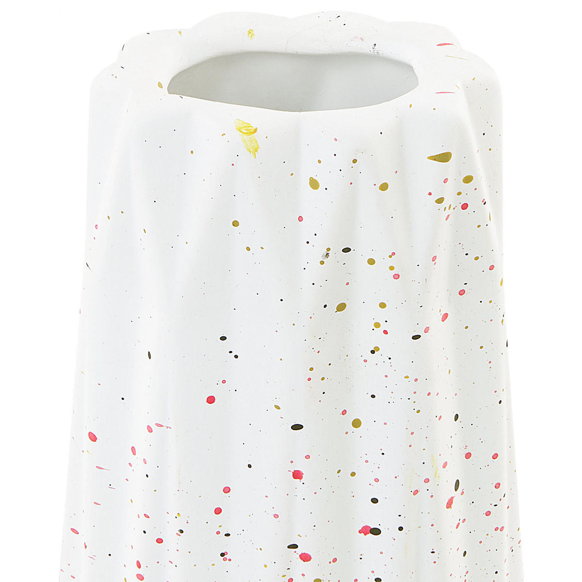 BLUMENVASE Steinzeug weiß Amaliada - Weiß, Stein (24cm) - Beliani