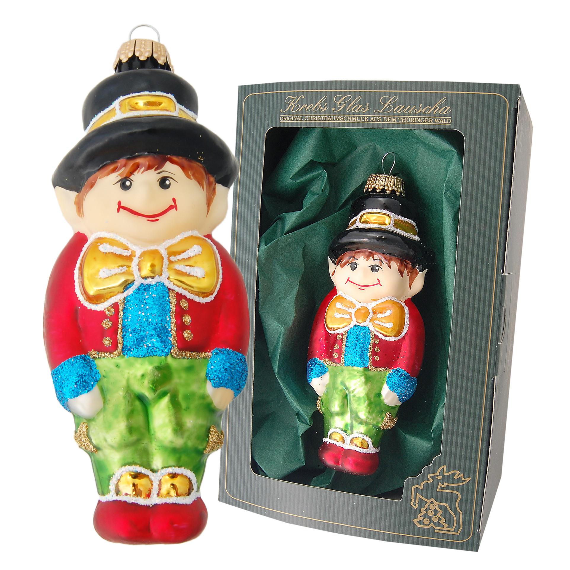 Krebs Glas Lauscha Christbaumschmuck Mehrfarbig 5x13x4 cm