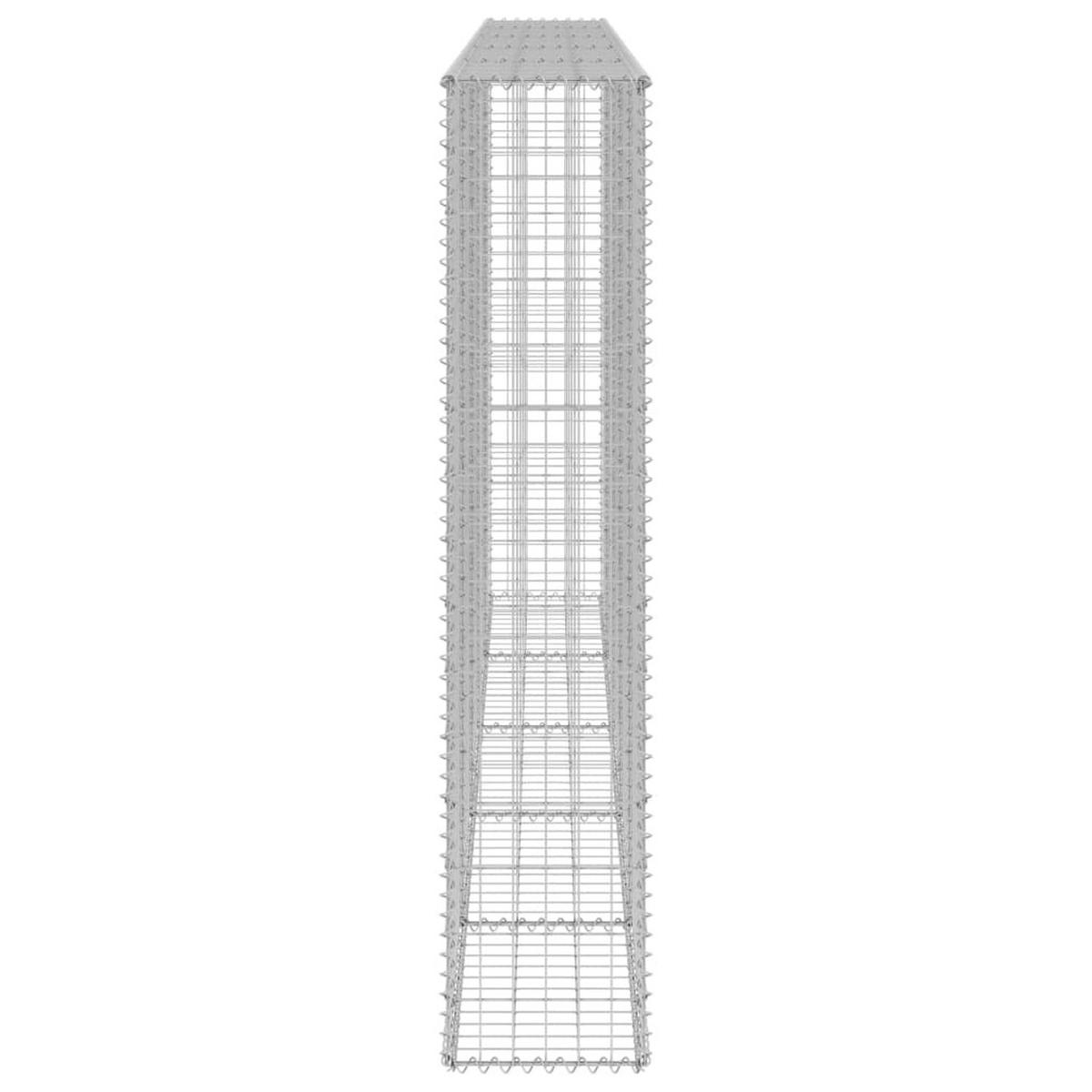 GABIONENWAND Mit Abdeckung Verzinkter Stahl 300/30/150 Cm - Silberfarben, Metall (30/150cm) - vidaXL