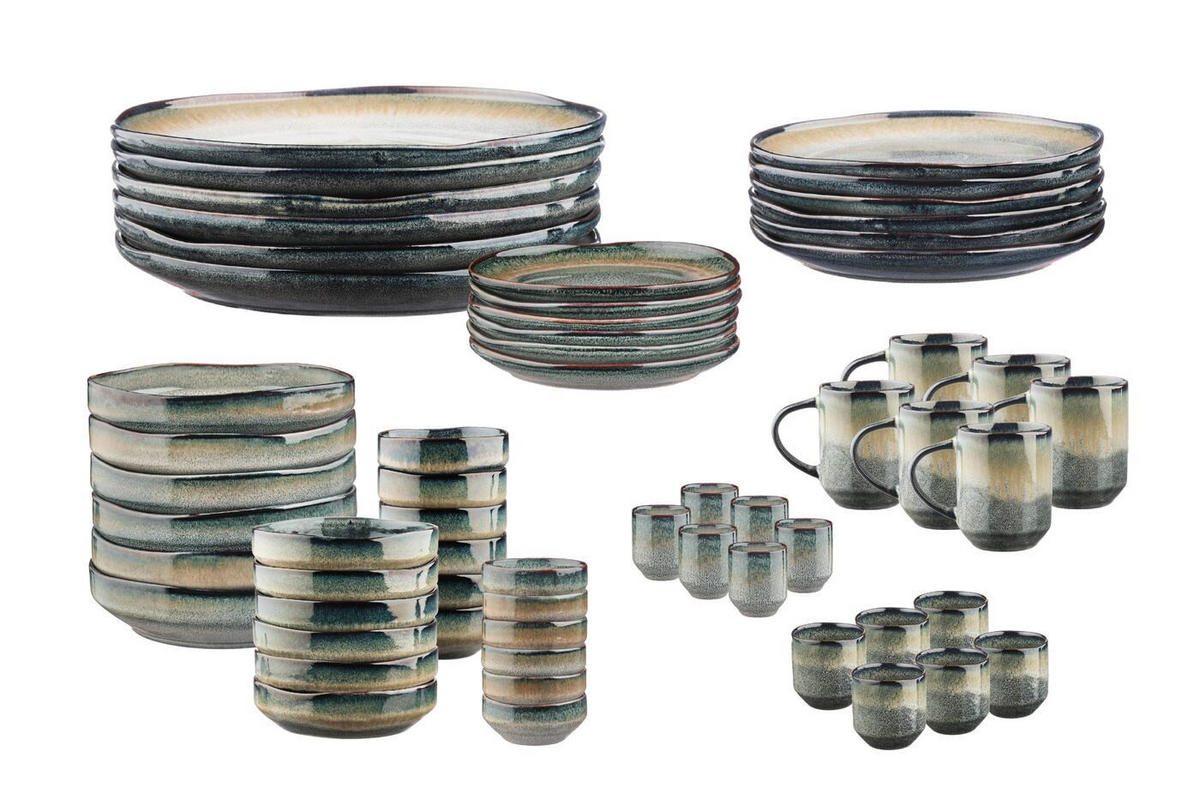 KOMPLETTSERVICE Plus Genesis - 60er-Set - Erde - Grau, Keramik (1/1/1cm) - Björn