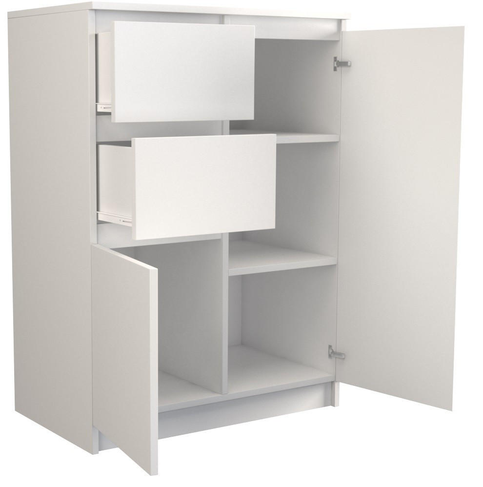 KOMMODE 2D2S - WEISS - Weiß, Holzwerkstoff (70/97/40cm) - CDF