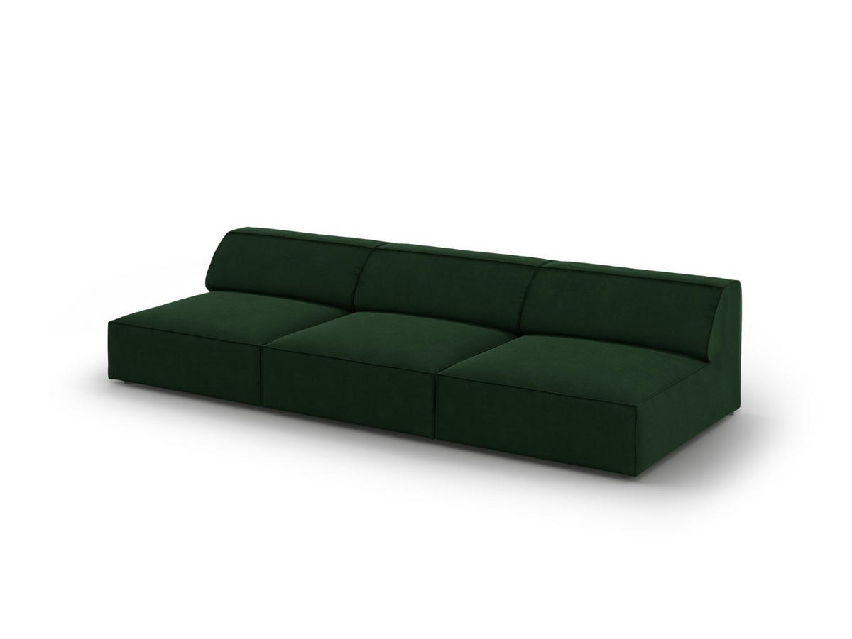 SOFA Jodie aus Samt flaschengrün 3 Sitzplätze - Dunkelgrün, Textil (240/70/102cm) - Micadoni