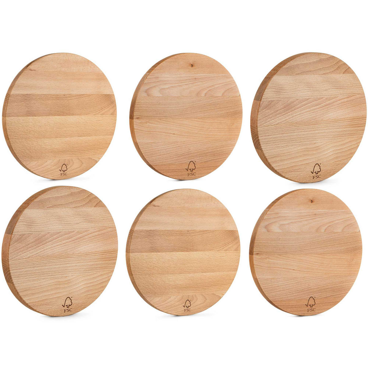 SCHNEIDEBRETT Holz Buche geölt LESTE 6-tlg - Buchefarben, Holz (25/25cm) - KONSIMO®