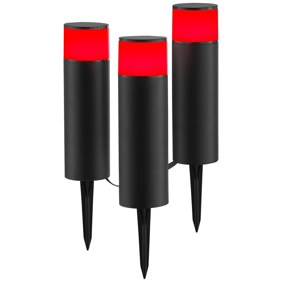 LED AUßENLEUCHTE Dody Schwarz/Weiß 7,6/7,6/38,8 cm - Multicolor, Kunststoff (7.6/7.6/38.8cm) - Brilliant