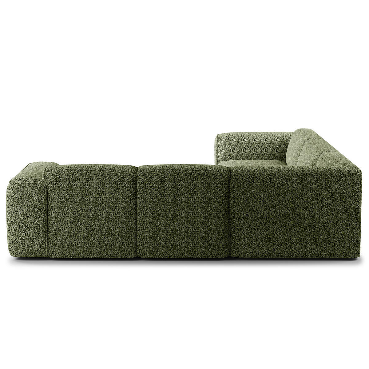 ECKSOFA mit Rundecke - Schwarz/Grün, Kunststoff/Textil (325/260cm) - home24