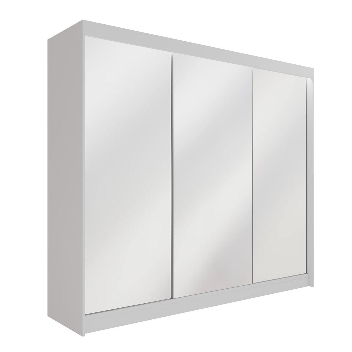 KLEIDERSCHRANK AMOHA mit LED - 250 cm - Weiß - Weiß, Holzwerkstoff (250/215/61cm) - ALTDECOR