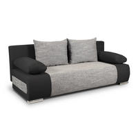 SCHLAFSOFA Naki - Silberfarben/Grau, Holz/Kunststoff (200/85/85cm)