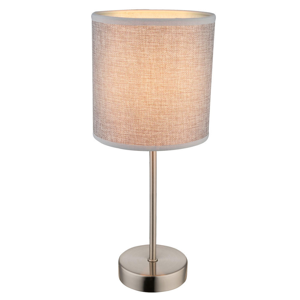 TISCHLEUCHTE PACO Textil Grau Silber - Grau, Metall (15/15/35cm)