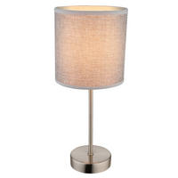 TISCHLEUCHTE PACO Textil Grau Silber - Grau, Metall (15/15/35cm)