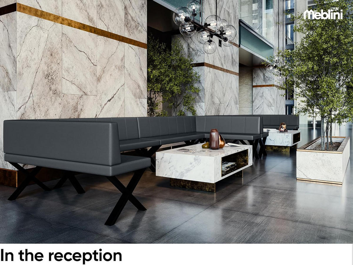 ECKBANK PETER_X - Dunkelgrau, Leder (142/196cm) - Meblini