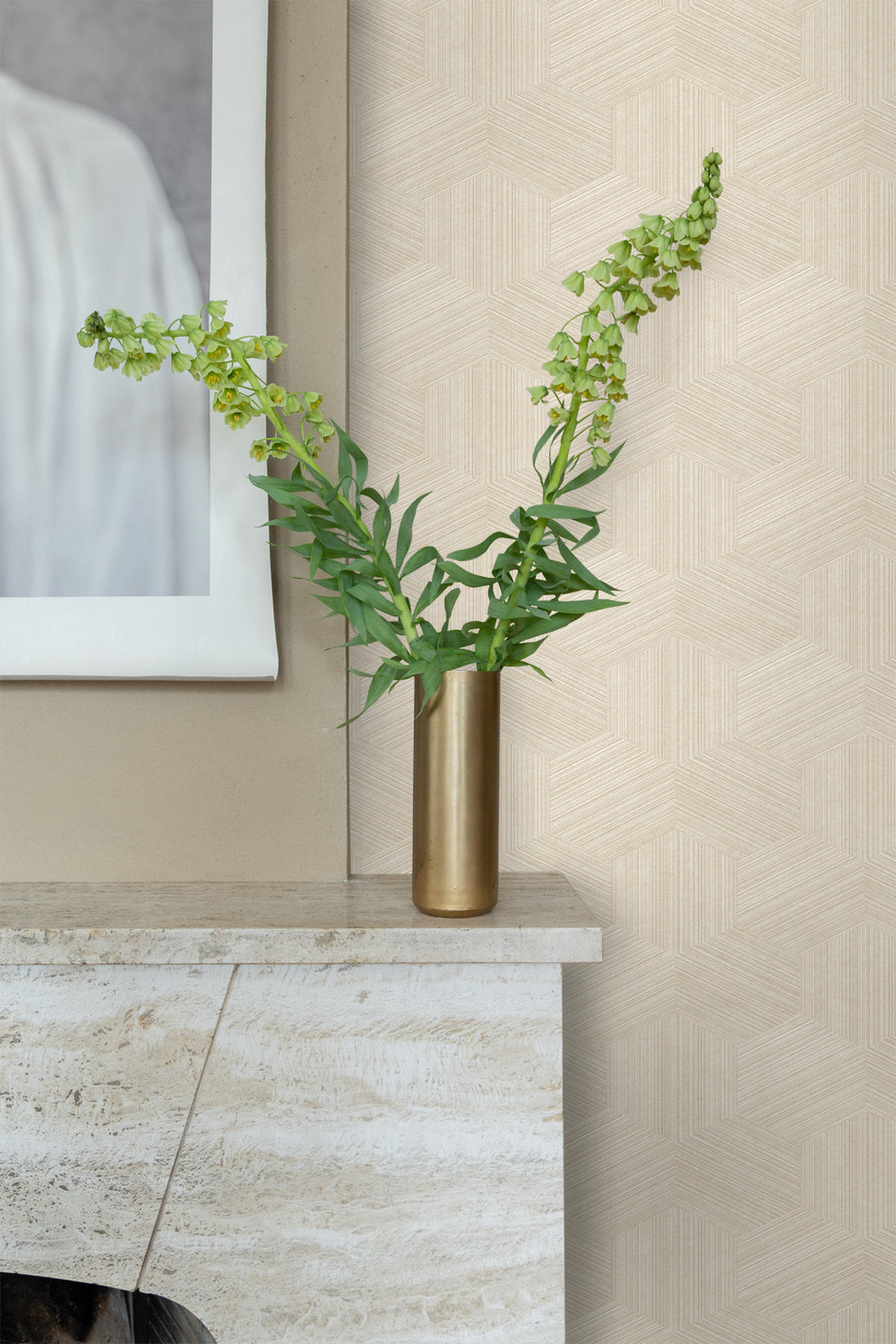 TAPETE 3D-Muster 50 x 900 cm - Beige, Papier (50/900cm) - Origin Wallcoverings