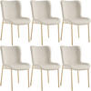 POLSTERSTUHL 6er Set Tessa 54 x 62 x 90 cm Samt beige/gold - Goldfarben/Samtahornfarben, Textil (54/90/62cm) - tectake