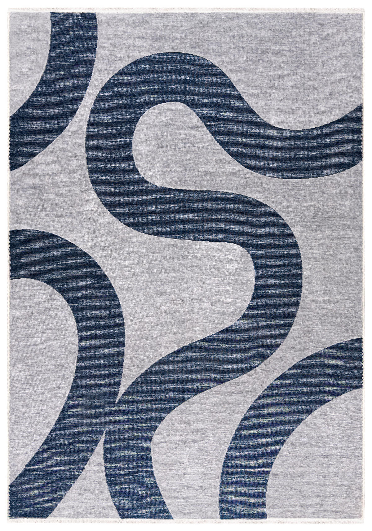 TEPPICH Zweiseitiger Graphit Modern Geometrisch - Kurzflor Rechteckig Weich - Blau Grau - 200 x 300 cm - Blau/Grau, Textil (200/300cm) - Mazovia