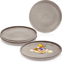 SPEISETELLER SET KAIRO CLAY - 4 teilig aus Steingut - Grau, Keramik (34.6cm) - Sänger