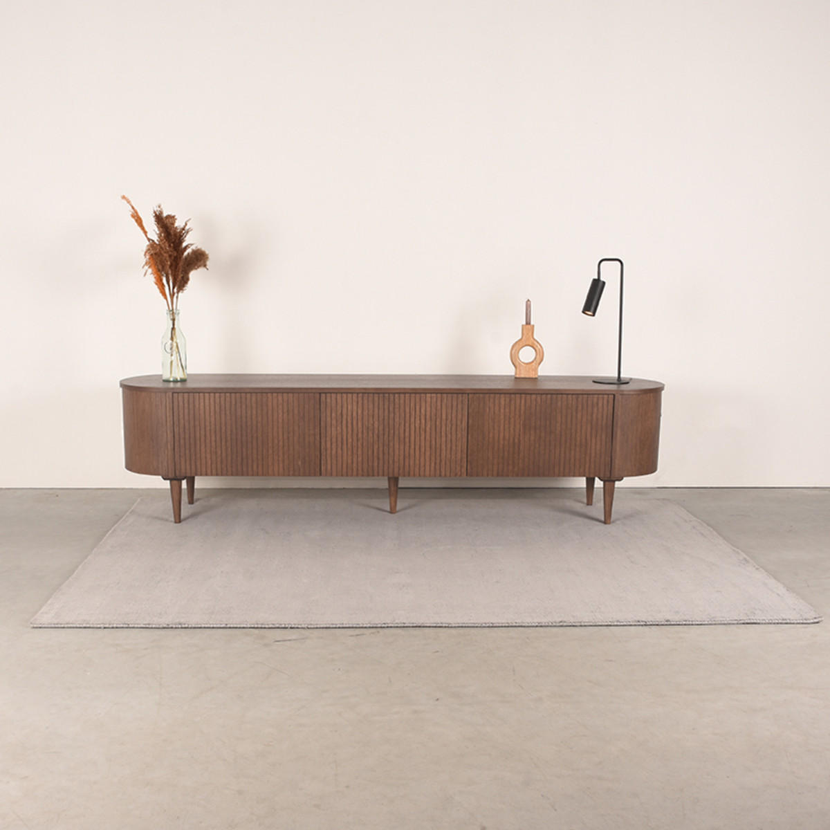TV-MÖBEL Oliva Braun 47/220/55 cm - Braun, Holz (220/55/47cm) - LABEL51