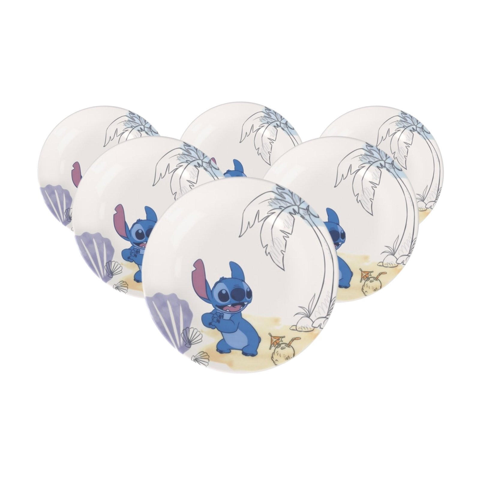 KINDERTELLER Disney Stitch bunt ø 21,5 cm 6er Set - Multicolor, Keramik (21.5/1.6/21.5cm) - Villeroy & Boch