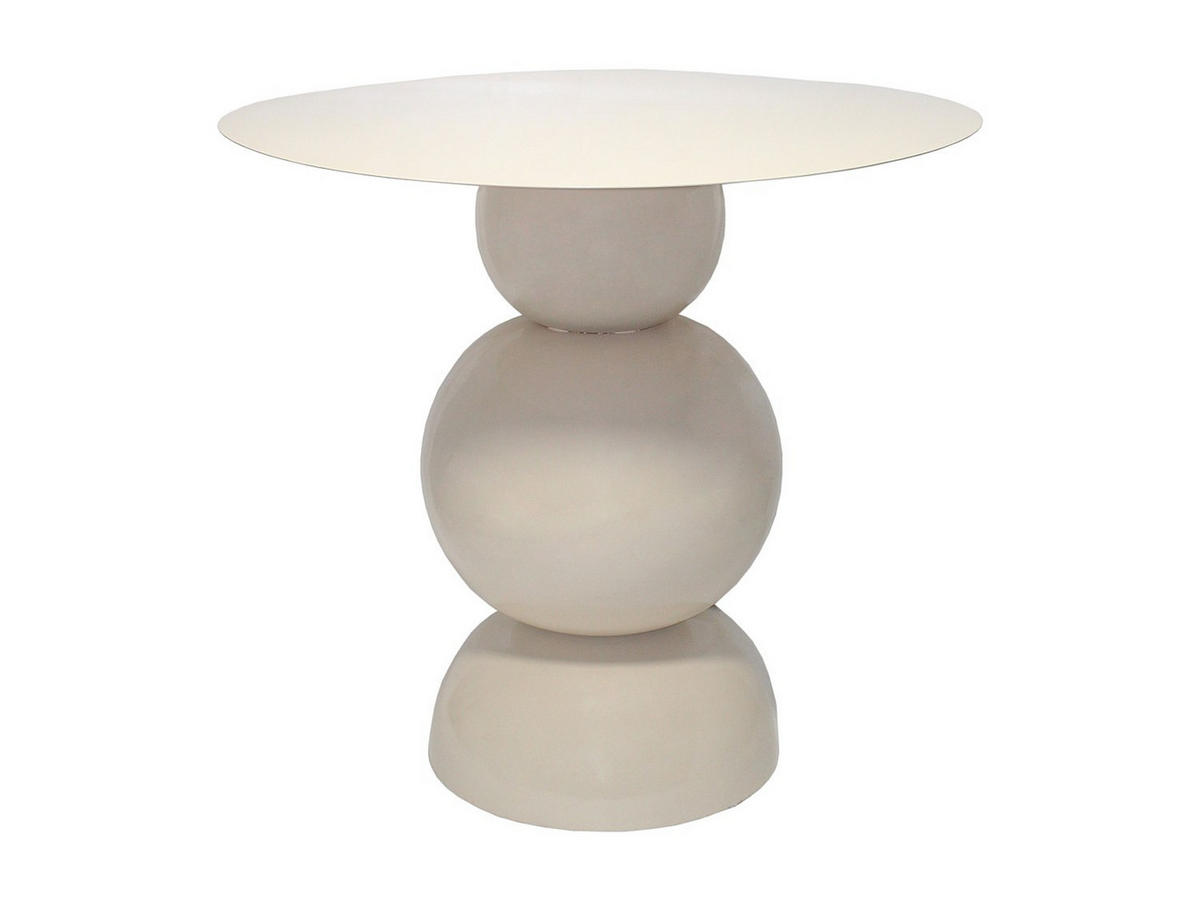 BEISTELLTISCH aus Metall - Cremefarben - JESINA - Creme, Metall (60/60/55cm) - Vente-Unique