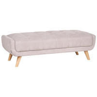 OTTOMANE Stoff Taupe Habo - Hellbraun, Textil (134/42/60cm) - Beliani