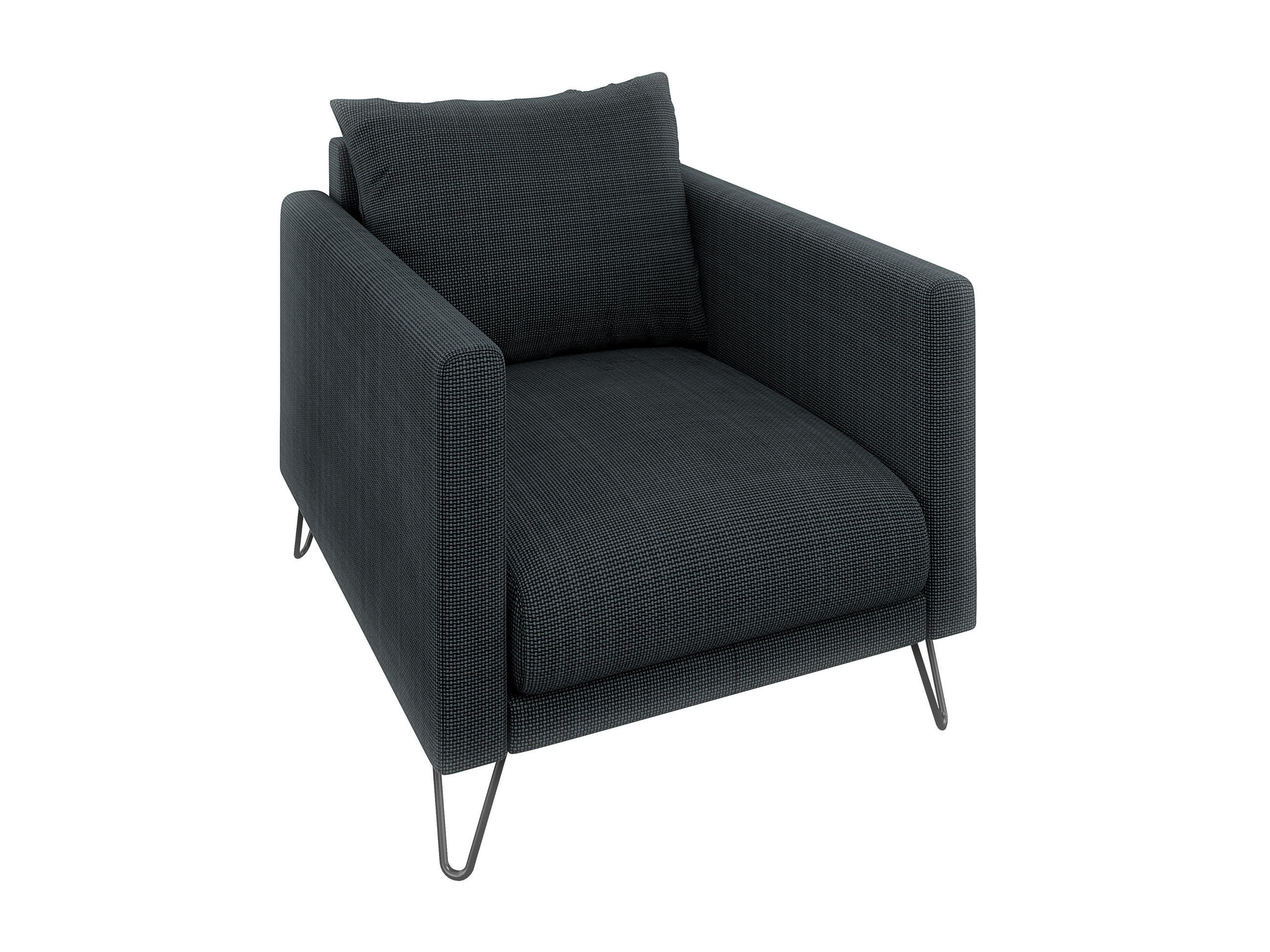 SESSEL Harmony Graphit Chenille - Graphitfarben/Schwarz, Holz/Textil (80/85/100cm) - S-Style Möbel