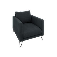 SESSEL Harmony Graphit Chenille - Graphitfarben/Schwarz, Holz/Textil (80/85/100cm) - S-Style Möbel