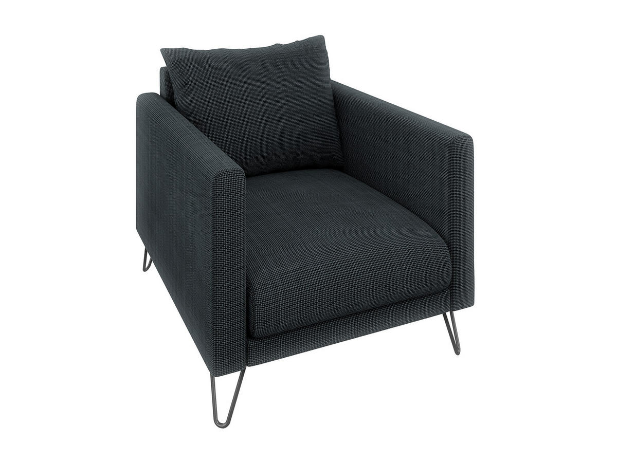 SESSEL Harmony Graphit Chenille - Graphitfarben/Schwarz, Holz/Textil (80/85/100cm) - S-Style Möbel