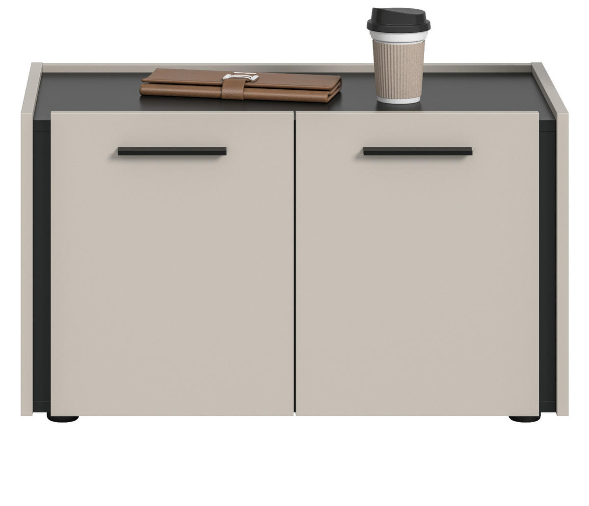 GARDEROBENBANK Kaschmir 75 x 43 cm, Schuhbank mit Soft-Close - Kaschmir/Schwarz, Holzwerkstoff/Kunststoff (75/43/40cm) - Inn.Furn