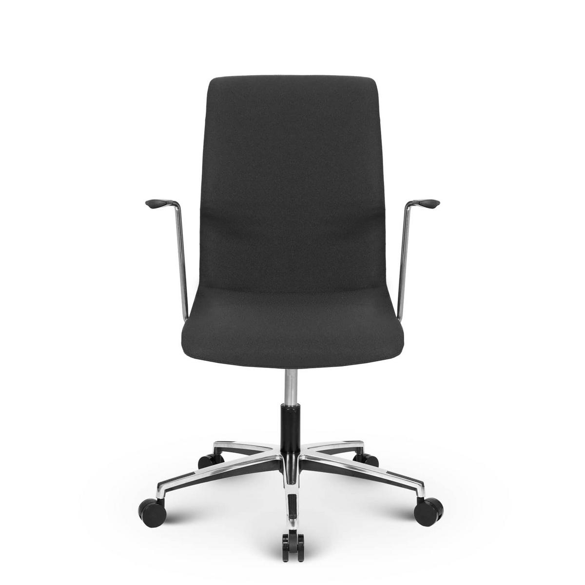 BESUCHERSTUHL V1610 Stoff Schwarz - ergonomisch, 150 kg belastbar, Sitzhöhe 40-52cm - Schwarz, Kunststoff/Textil (65/90/60cm) - Versee