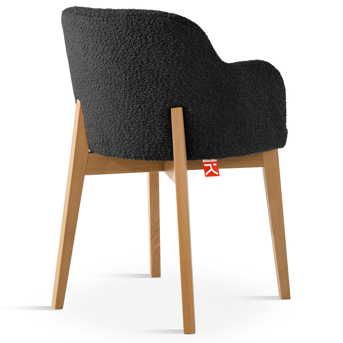 POLSTERSTUHL LONIS Esszimmerstühle 2er Set - Eichefarben/Schwarz, Holz/Textil (55/82/54cm) - KONSIMO®