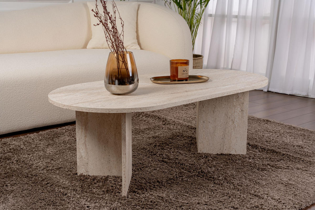 COUCHTISCH sable Travertine - Beige, Holz (119/60/40cm) - Habitat Garten
