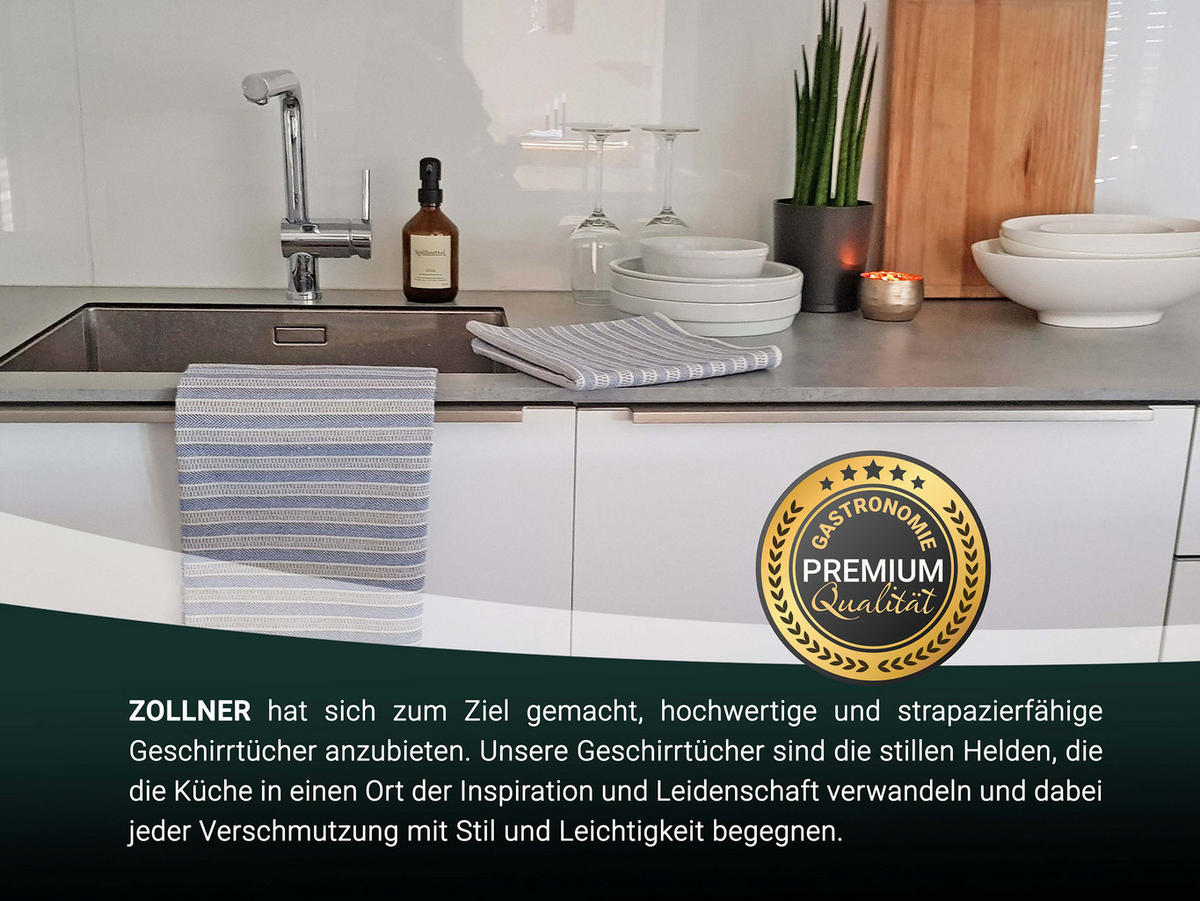 GESCHIRRTÜCHER, 2er-Set, 48x90 cm, 100% Baumwolle, Blau - Blau, Textil (48/90cm) - Zollner