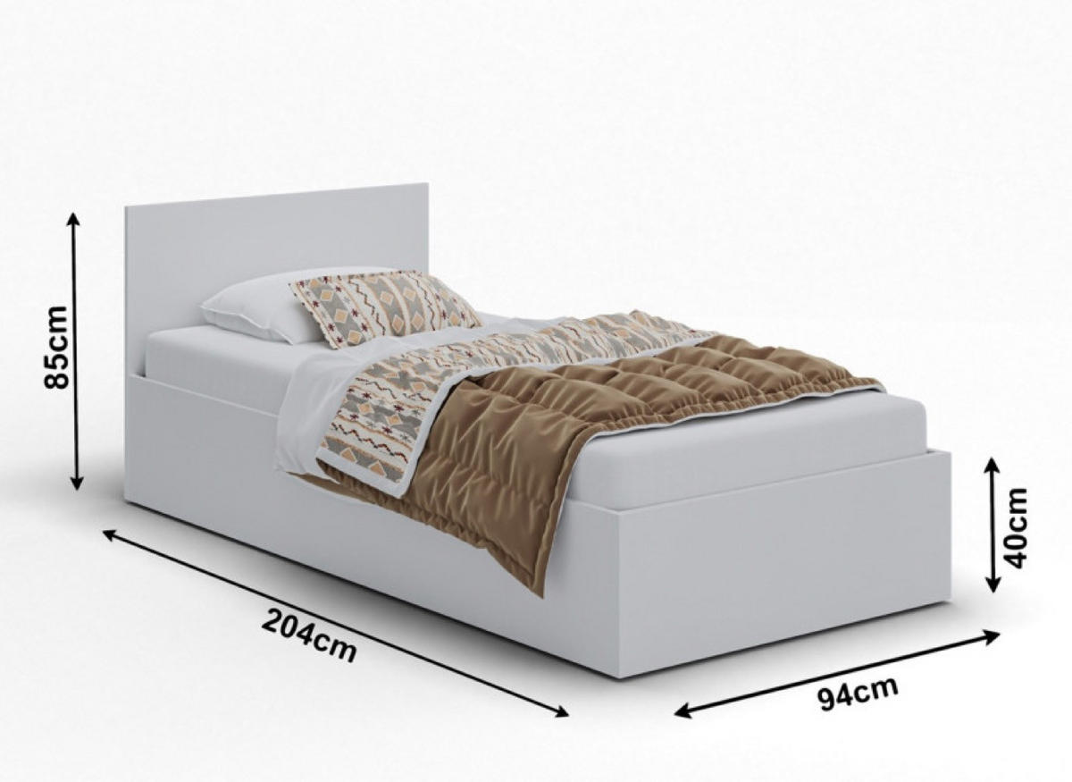 BETT Weiß ALDO Mit Matratze 90x200 cm Mit Bettkasten - Weiß, Textil (90/200cm) - Sepro Meble