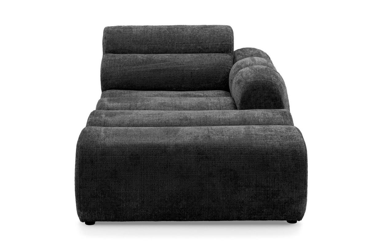 6-SITZER modulares Wohnlandschaft U XXL VEER SET 3 Links, 368 x 200 cm, Chenille Webstoff Anthrazit - Anthrazit/Schwarz, Holz/Kunststoff (368/75/200cm) - Muffo