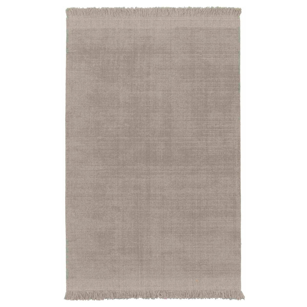 TEPPICH handgefertigt Wolle Baumwolle grau - Grau, Naturmaterialien (120/170cm) - AFK Living