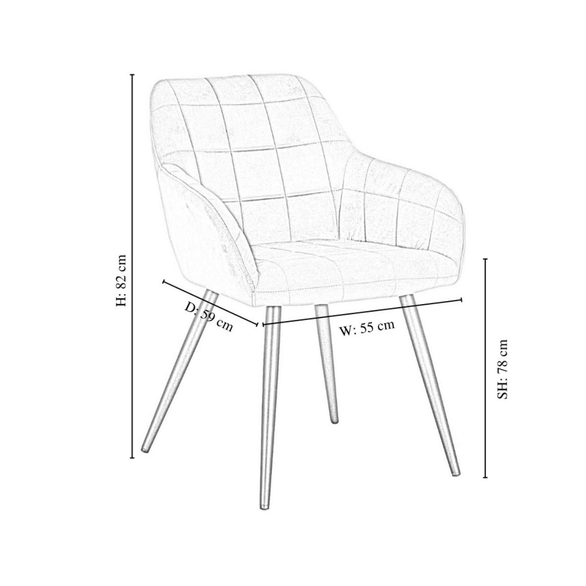STUHL 4er-Set samtgrau - Grau, Metall (55/82/59cm) - Life Interiors