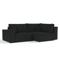 ECKSOFA AVION mit Schlaffunktion Schwarz im Neve Stoff - Schwarz, Holz/Holzwerkstoff (253/148cm) - AltaBeds