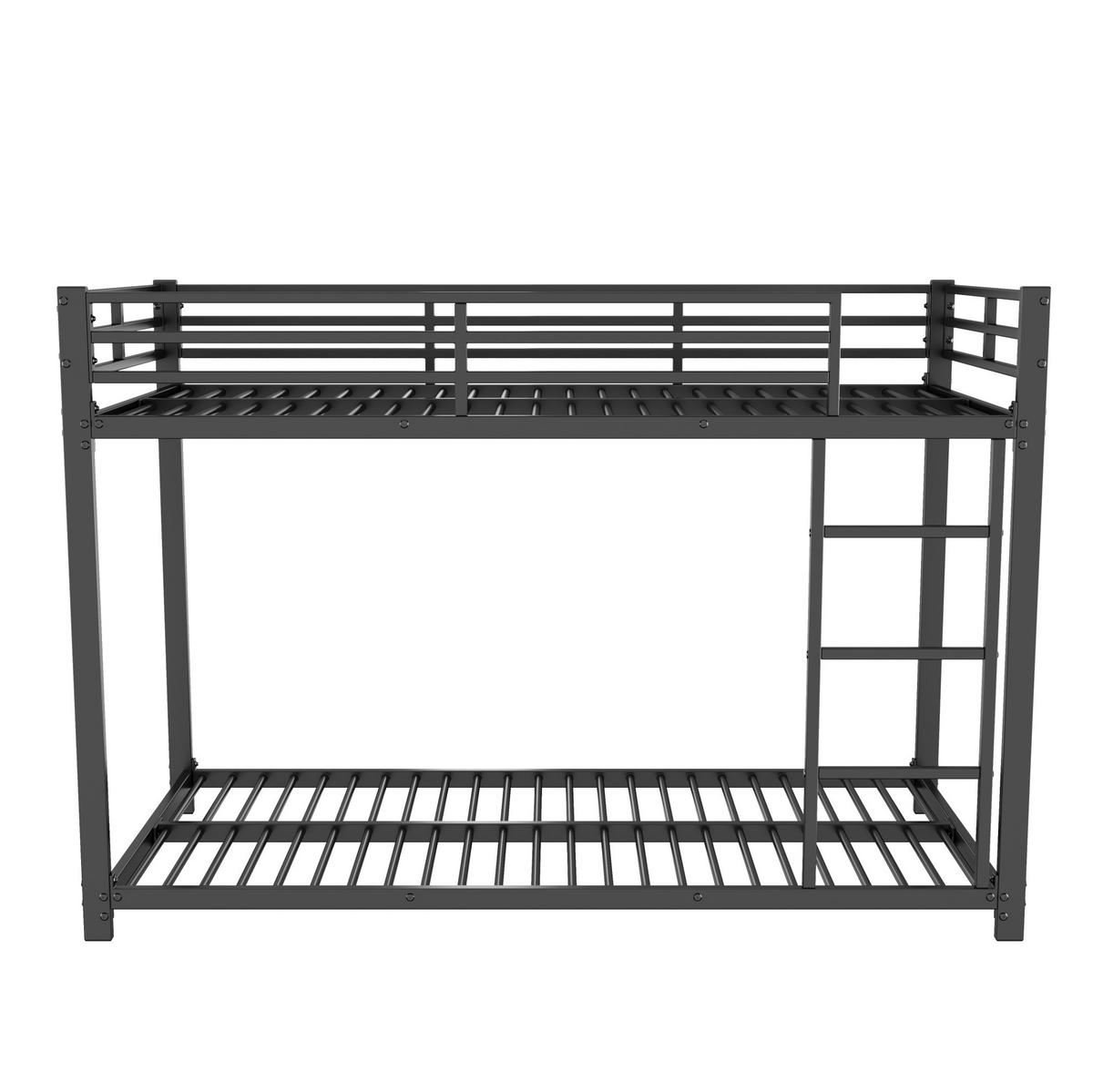 ETAGENBETT 90/200 cm Schwarz Metall mit stabiler Struktur - Schwarz, Metall (90/200cm) - OKWISH