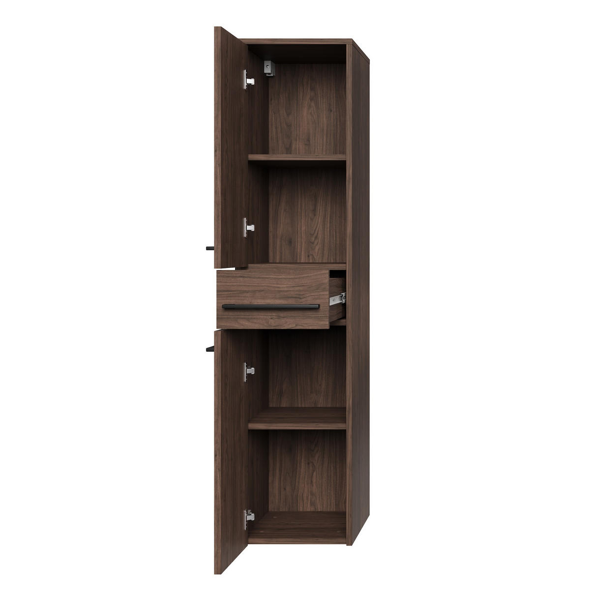 BADEZIMMERSCHRANK Florence mit 2 Türen Walnuss Braun - 30 x 35 x 130 cm - Eichefarben, Holz (30/130/35cm) - Badplaats
