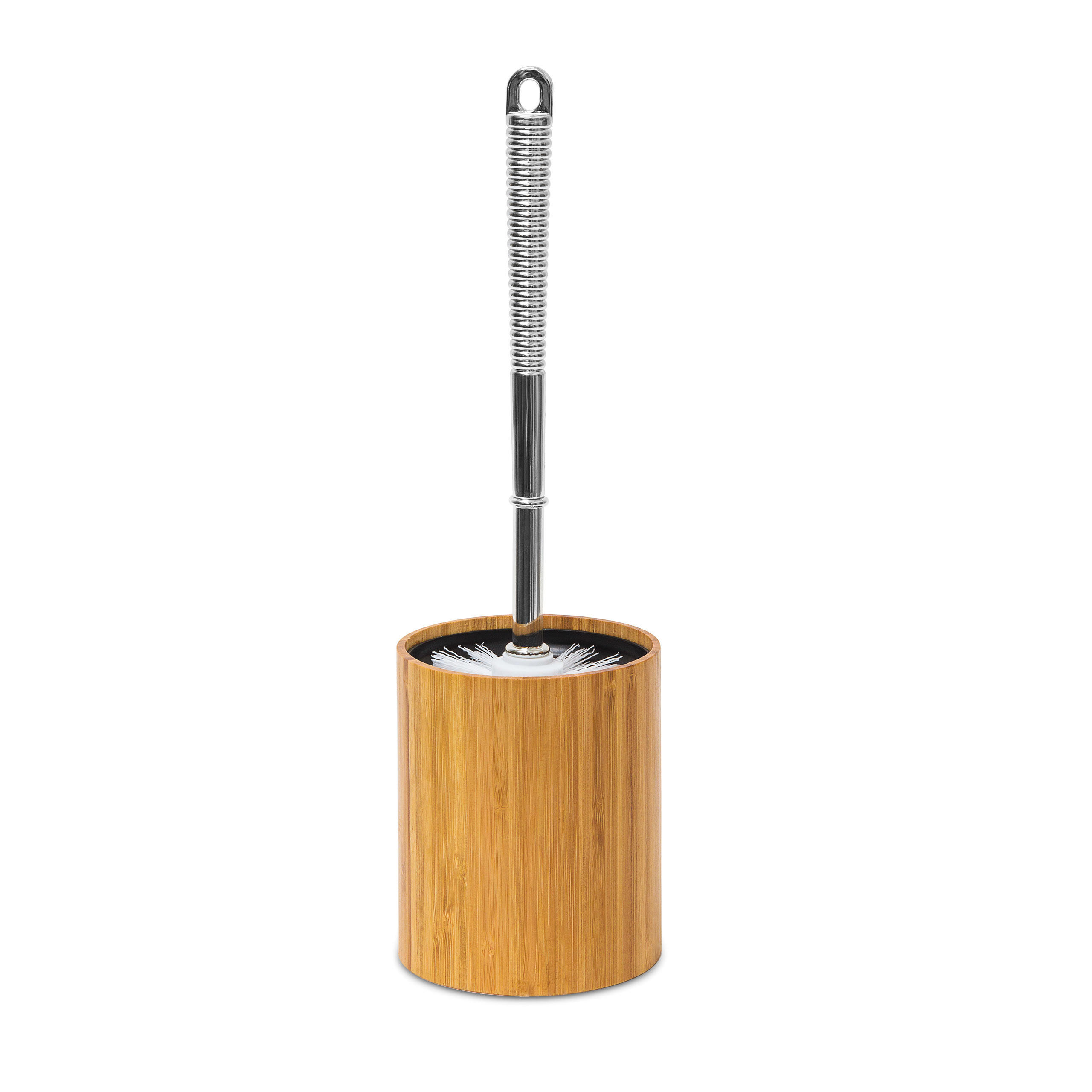 WC-BÜRSTENHALTER - Hellbraun, Holz/Kunststoff (10.4/33/10.4cm) - Relaxdays