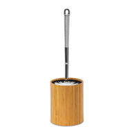 WC-BÜRSTENHALTER - Hellbraun, Holz/Kunststoff (10.4/33/10.4cm) - Relaxdays