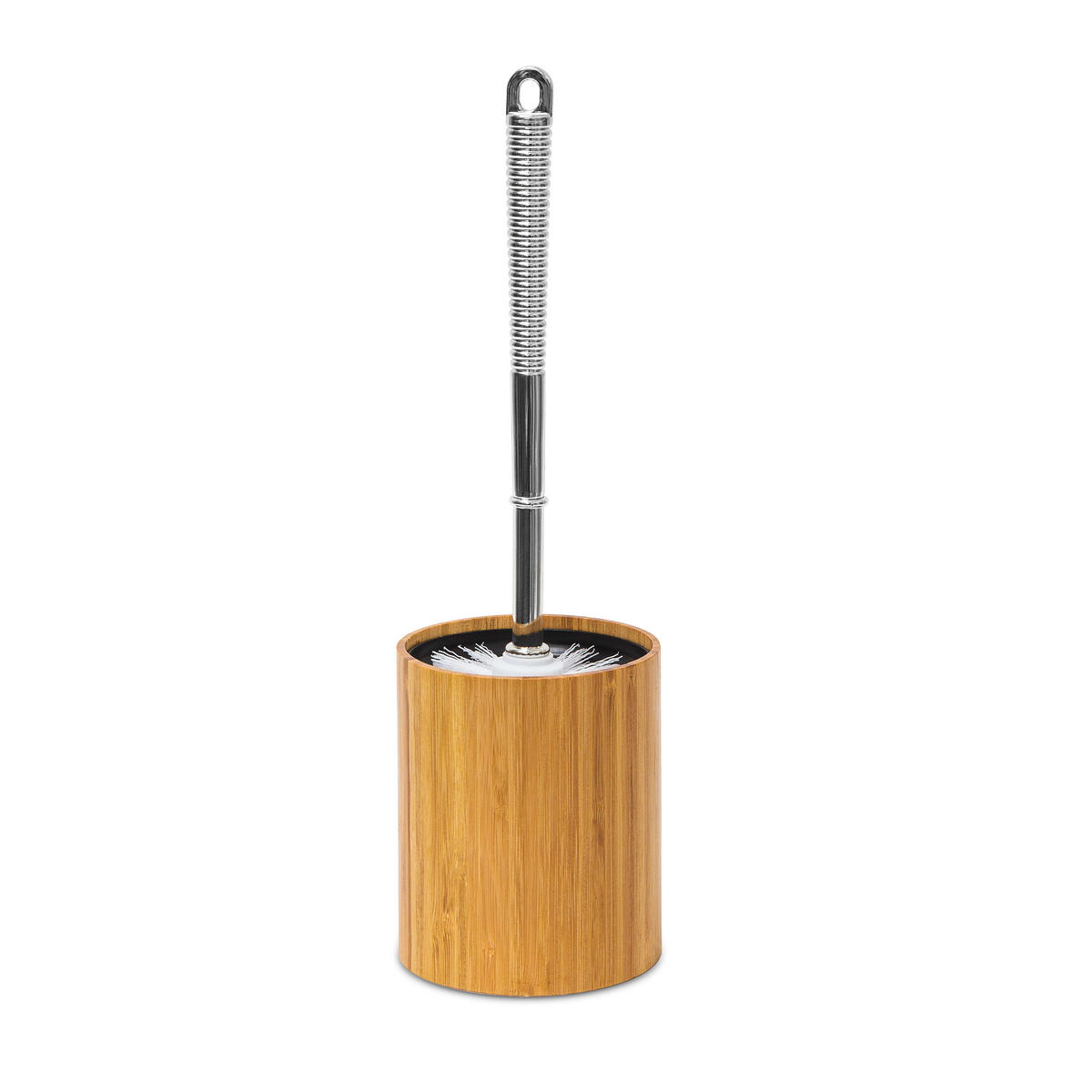 WC-BÜRSTENHALTER - Hellbraun, Holz/Kunststoff (10.4/33/10.4cm) - Relaxdays