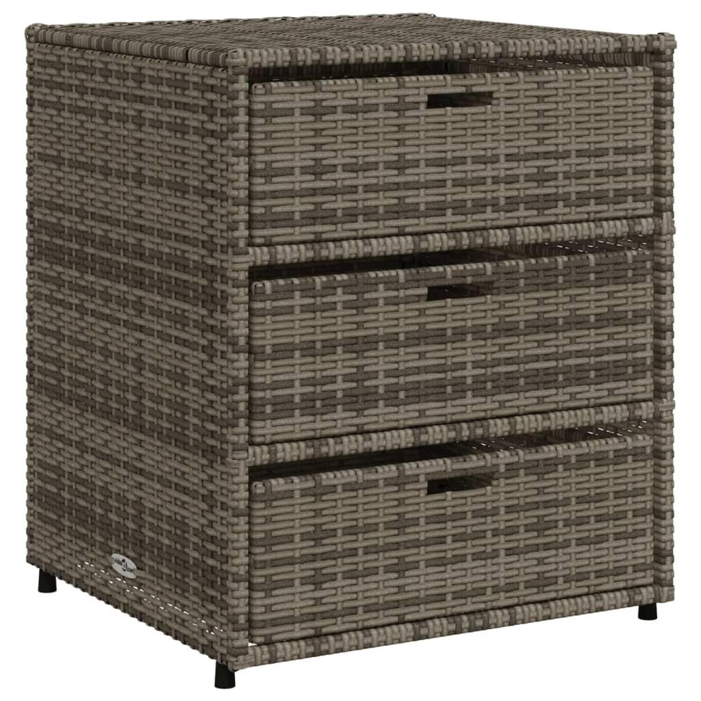 GARTENSCHRANK Grau 55x59x69 cm Poly Rattan - Grau, Kunststoff (55/69/59cm) - furnicato