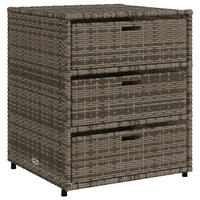 GARTENSCHRANK Grau 55x59x69 cm Poly Rattan - Grau, Kunststoff (55/69/59cm) - furnicato