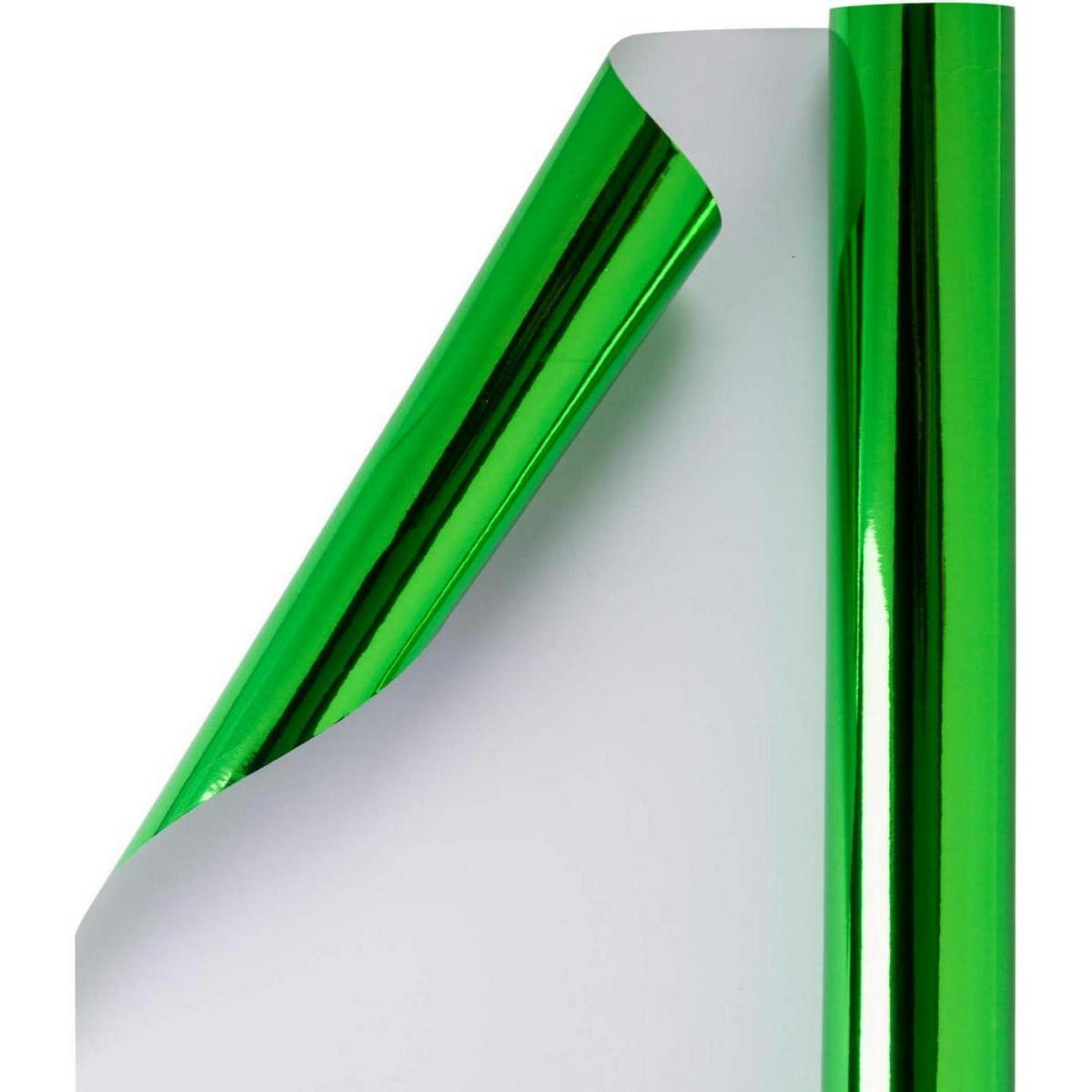 GESCHENKPAPIER Metallic Grün 76 cm x 10 m - Grün, Papier (5/76/5cm)