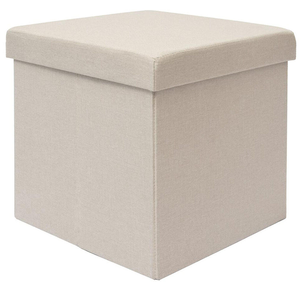 SITZWÜRFEL 38/38 cm, Faltbar 42 Liter Beige-Grau - Beige, Kunststoff (38/38/38cm) - Dunedesign