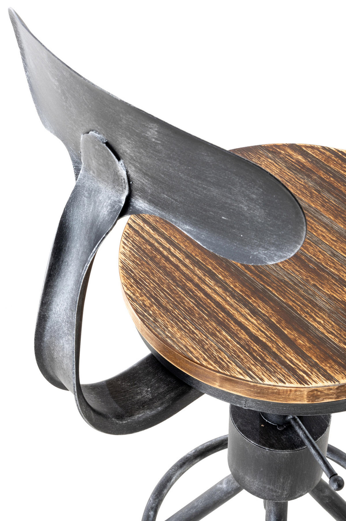 BARHOCKER Hafa, Holzsitz Gestell, Antik Silber - Silberfarben, Holz/Metall (41/100/41cm) - TPFLiving