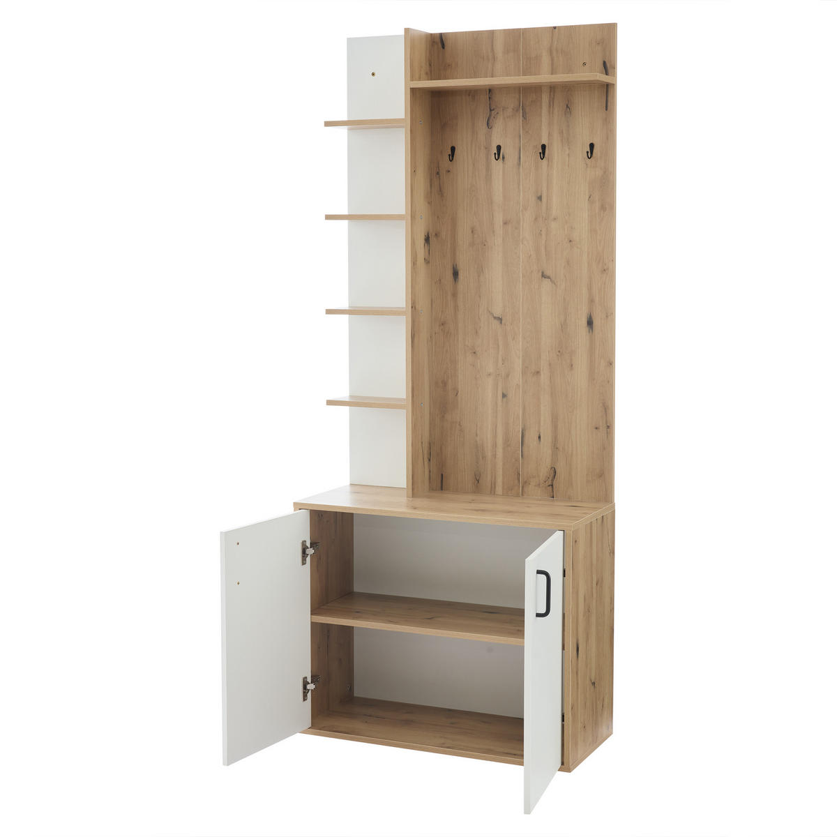 GARDEROBENSTÄNDER Flur Ausstattung mit Kleiderhaken - Buchefarben, Holzwerkstoff (75/180/33cm) - Urban Meuble