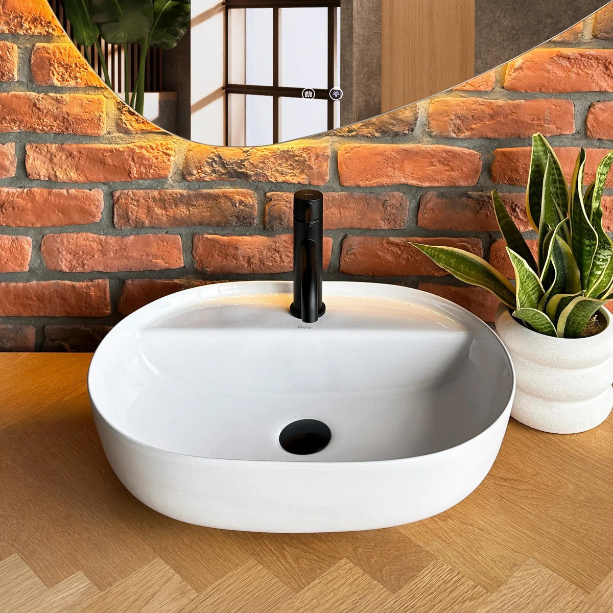 AUFSATZWASCHBECKEN Rea Aura 51 - Weiß, Keramik (38.5/13.5/50.5cm) - REA