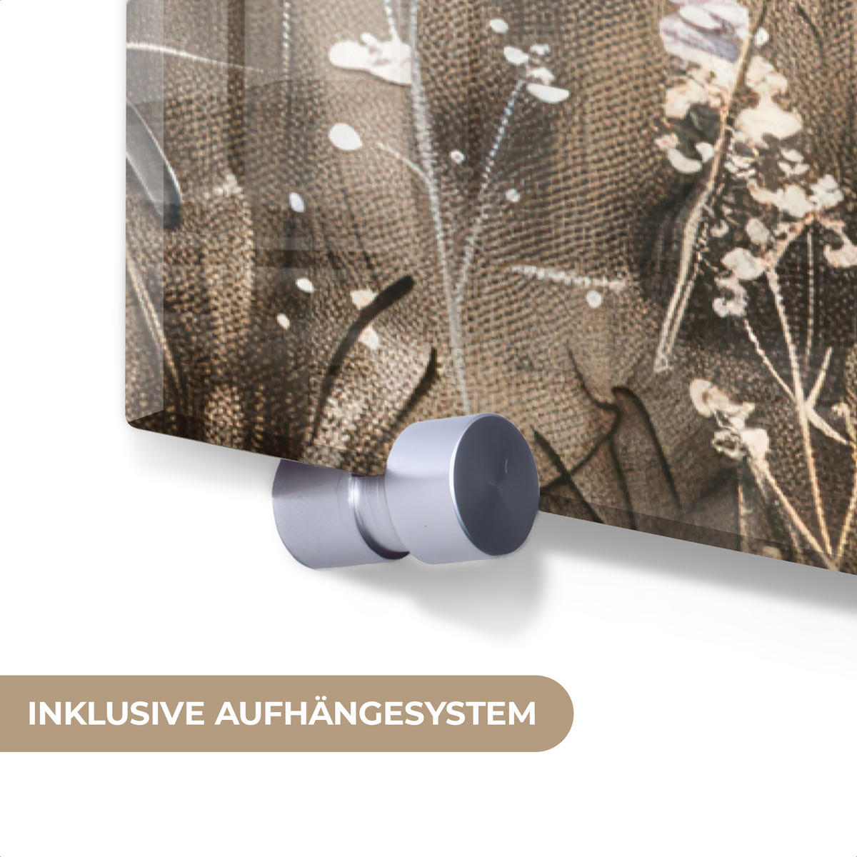 ACRYLGLASBILD Blumen - Rosa - Modern - Beige 60x90 cm - Beige, Glas (60/90cm) - MuchoWow