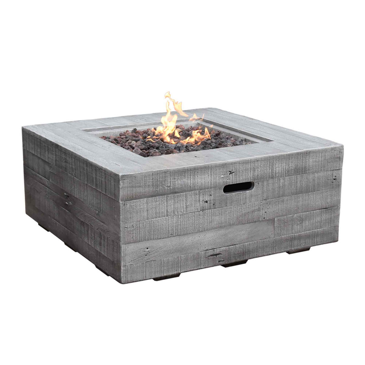 FEUERSTELLE Wilton in Holz-Optik grau aus Faserbeton - Grau, Stein (87/36/87cm) - Elementi